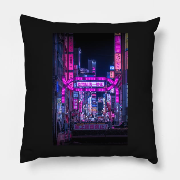 Kabukicho Gate - Vertical Pillow by TokyoLuv