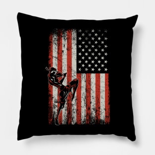 USA Flag Muay Thai Fighter Pillow