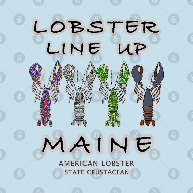 Lobsters, Maine, Crustacean, Lobster Line UP by cfmacomber