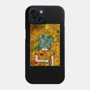 Dive into the World of Cryptopunks - A FemaleMask NFT with DoodleEye Color and Doodle Background Phone Case