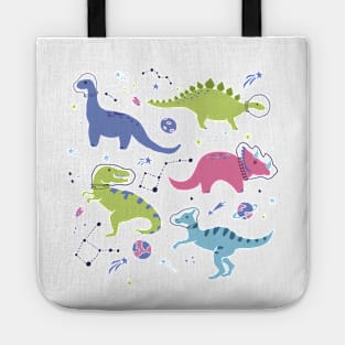 Space Dinosaurs in a Purple Sky Tote