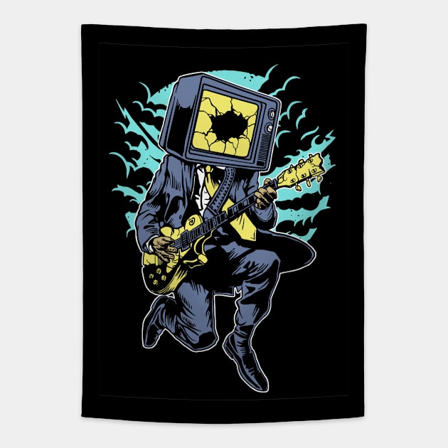 Death Rock TV Guitarist Tapestry by Rebus28