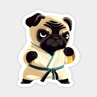 Pug dog knows karate Magnet