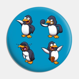 Cute Cartoon Penguin Sticker Pack Pin