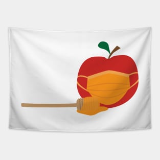 Apple and Honey with Orange Face Mask Tapestry