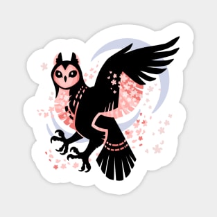 Cherry Blossom Owl Magnet
