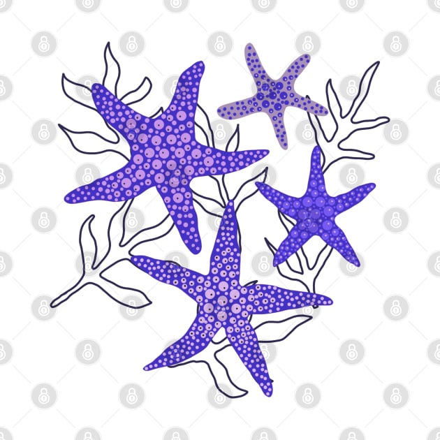 Sea stars - starfish fun in the ocean blue colours by susyrdesign