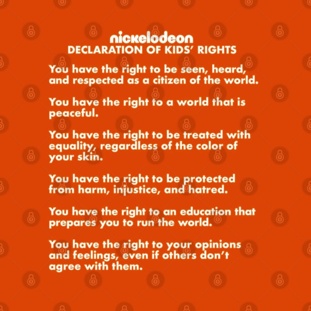 Nickelodeon Declaration of Kids' Rights by TURB0_THUNDER