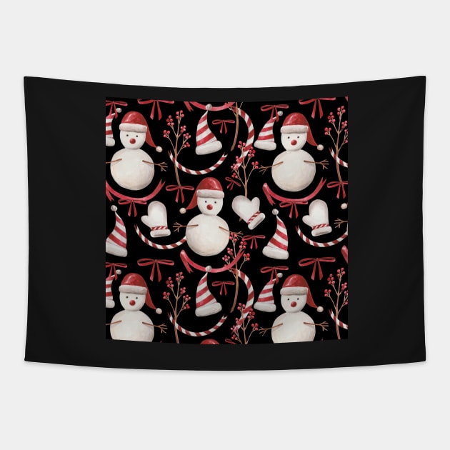 Winter Christmas Pattern Tapestry by monicasareen