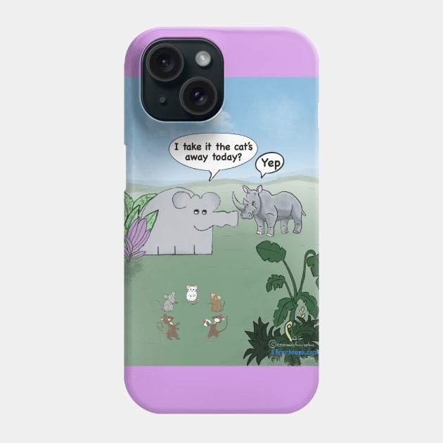 When the Cat's Away Phone Case by Enormously Funny Cartoons