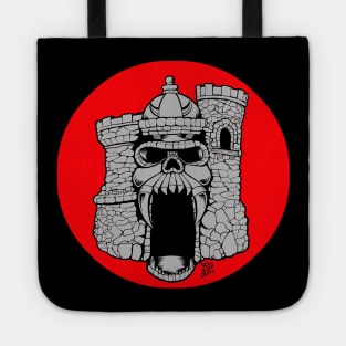 Broskull Logo V.2 Grey Castle with Red Sun Small Name Tote