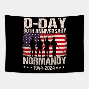 Retro D-Day 2024, 80th Anniversary Normandy 1944 US Flag Tapestry