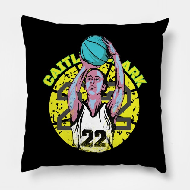 Caitlin Clark vector art Pillow by Onarky