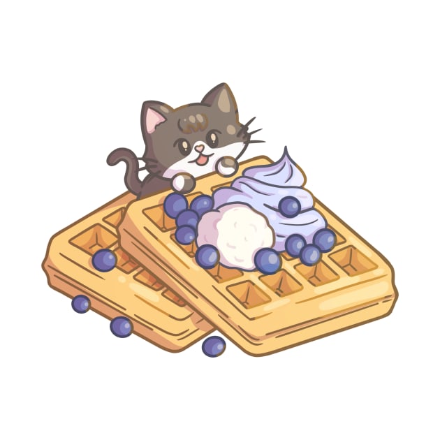 Cute Waffle Cat by AlexBrushes