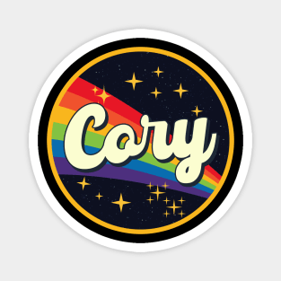 Cory // Rainbow In Space Vintage Style Magnet