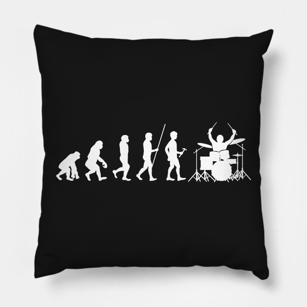 Human Evolution Drummer design Pillow by theodoros20