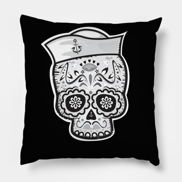 Marinero muerto sugar skull Pillow by mangulica