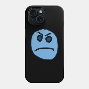 Angry blue face Phone Case