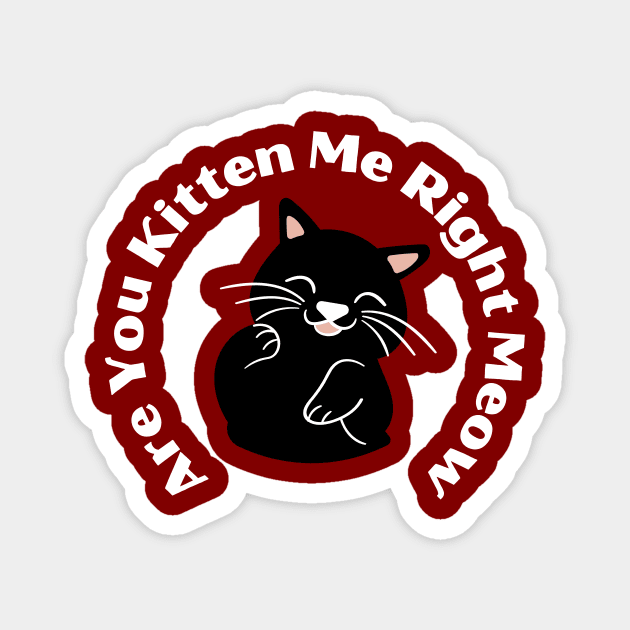 Are You Kitten Me Right Meow Magnet by SpaceART