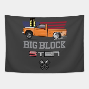 Big Block Orange Tapestry