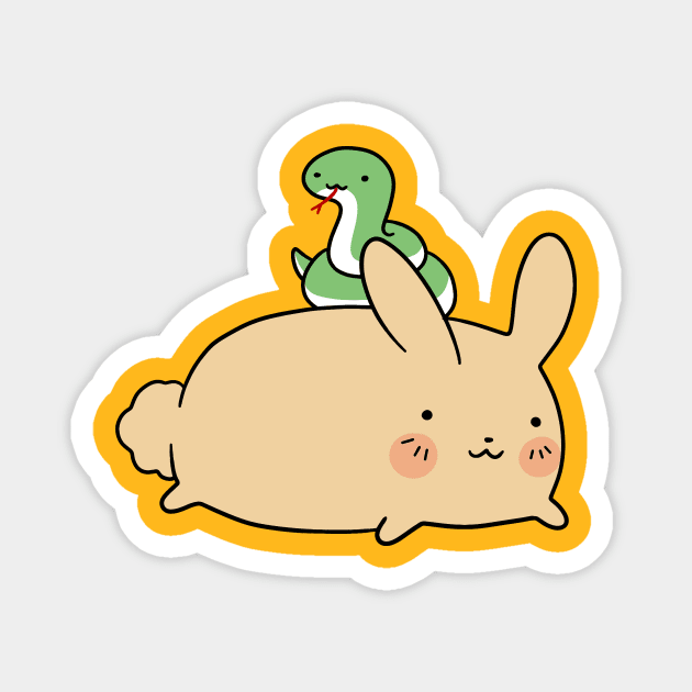 Snake and Bunny Magnet by saradaboru