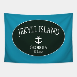 Jekyll Island Georgia Sea Islands Anchor Dark Green Tapestry