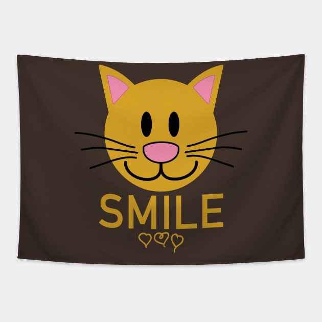 Kitty Smiles With Love Tapestry by FleeceHEAD