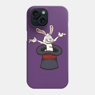 Happy White Bunny In Magician Hat Phone Case