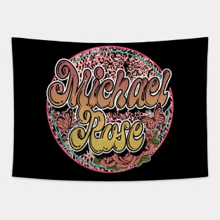 Graphic Proud Michael Name Flower Birthday 70s 80s 90s Vintage Styles Tapestry