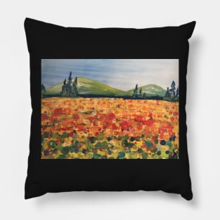 Flower field landscape Pillow