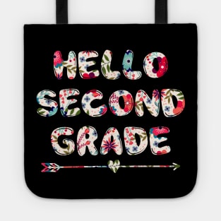 Floral Hello second 2nd grade team teacher stududent back to school Tote