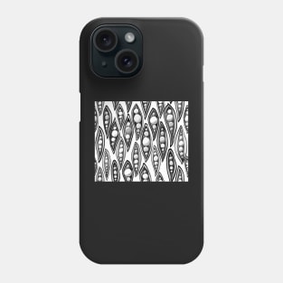 hand-painted black and white pea pods Phone Case