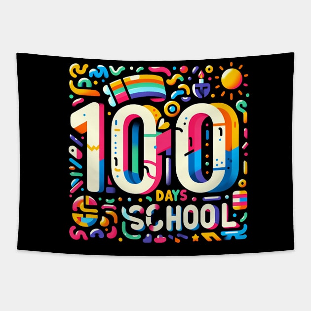 Happy 100 Days Of School Tapestry by T-shirt US