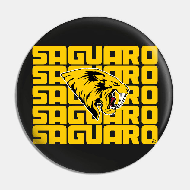 Saguaro Sabercats (Stacked - Gold) Pin by dhartist