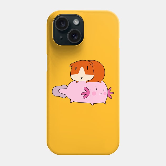 Axolotl and Guinea Pig Phone Case by saradaboru