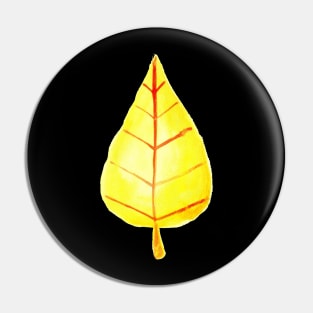 Simple Yellow Leaf Watercolor Pin