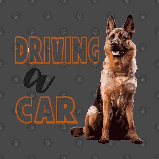 Dog Driving A Car by KidzyAtrt