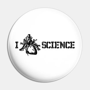 I Love Science Heart Pin
