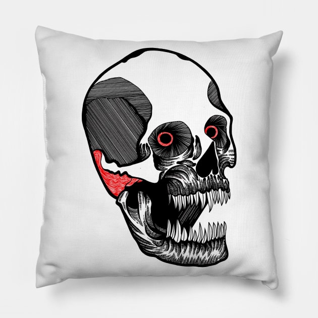 Fierce Skull Pillow by FUN ART