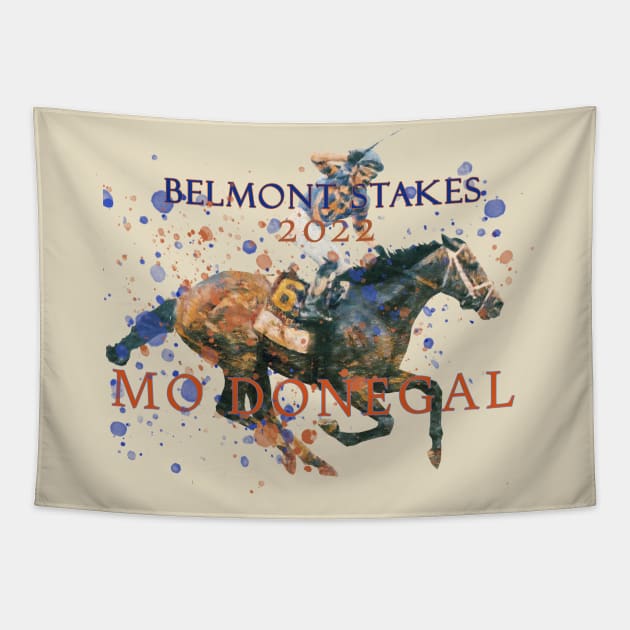 Famous Racehorses - Mo Donegal Belmont Stakes 2022 Tapestry by Ginny Luttrell