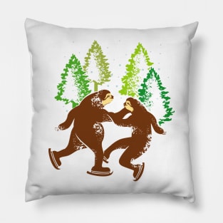 sloth love skating in christmas day,  sloth lover gifts Pillow