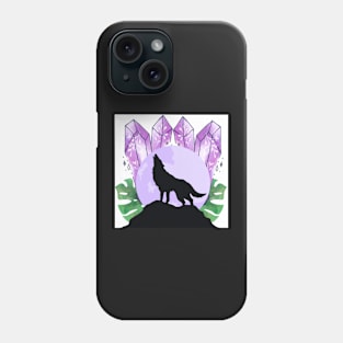 Crystal Ball Wolf with Plants Phone Case