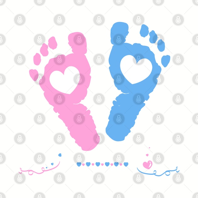 Twin baby girl and boy feet prints arrival by GULSENGUNEL