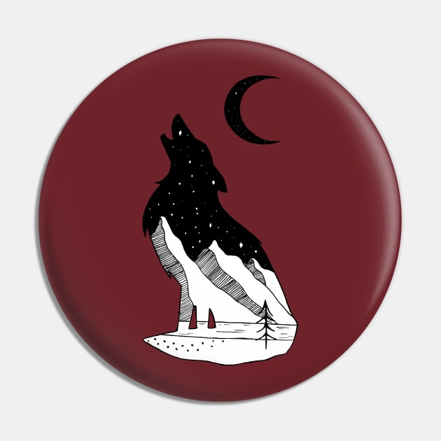 Night Wolf Moon Pin by TaliDe