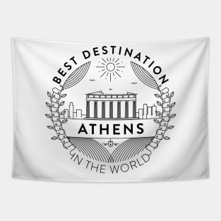 Athens Minimal Badge Design Tapestry