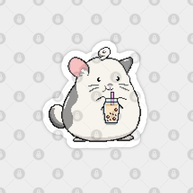 Pixel Mouse Loves Boba Tea! Magnet by SirBobalot