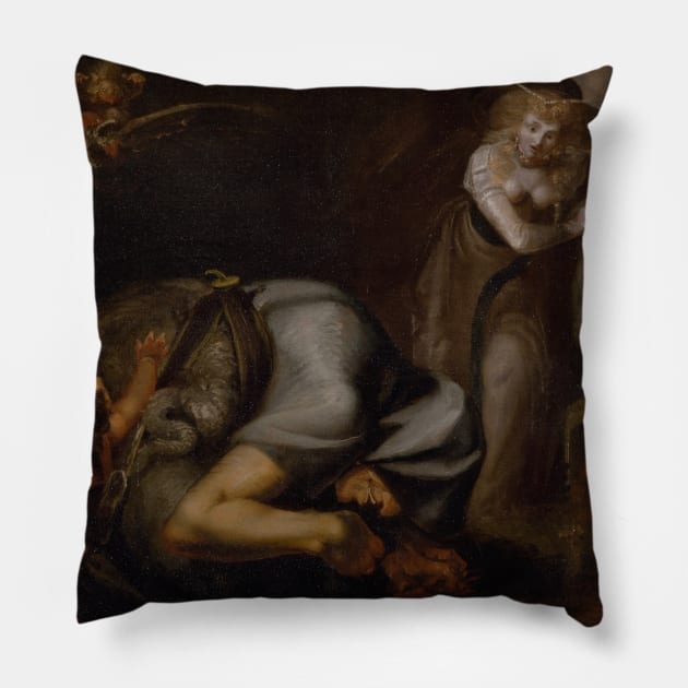 Scene of Witches, from "The Masque of Queens" by Ben Jonson by Henry Fuseli Pillow by Classic Art Stall