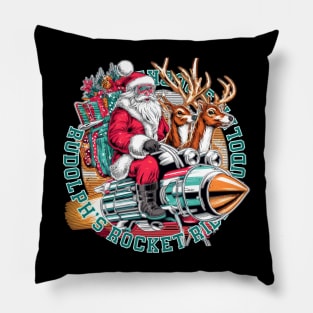 Rudolph's Rocket Ride Pillow