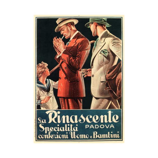 LA RINASCENTE PADOVA by JC Leyendecker Department Store Clothing For Men and Children Old Italian Advert by vintageposters