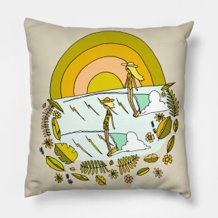 summer forever tropical surf retro surf art by surfy birdy Pillow